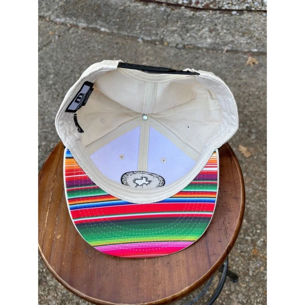 Mexican Heritage Coca-Cola Texas Rangers Snapback Rope Hat Cream Flat Bill